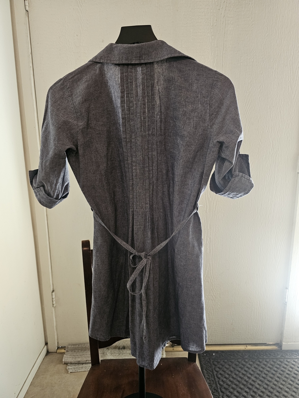 Speed Control Gray Pintuck Button-Front Shirt Jacket - Picture 2 of 10